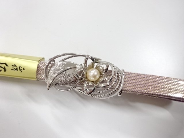  未使用品　パール帯留め　佐賀錦帯締めセット